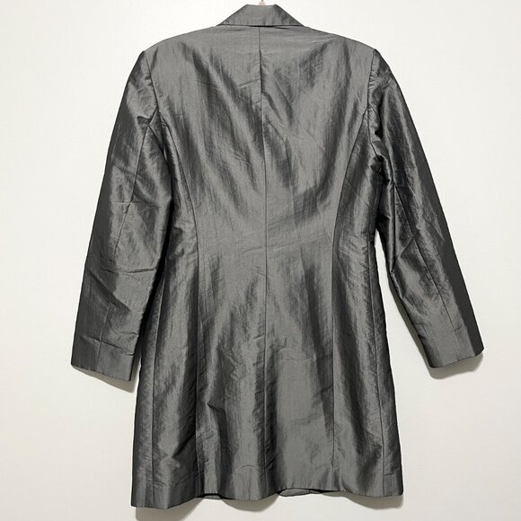 Express Womens Vintage Taffeta Trench Coat 8 Glam Gala Occasion Party New Years - Picture 2 of 10